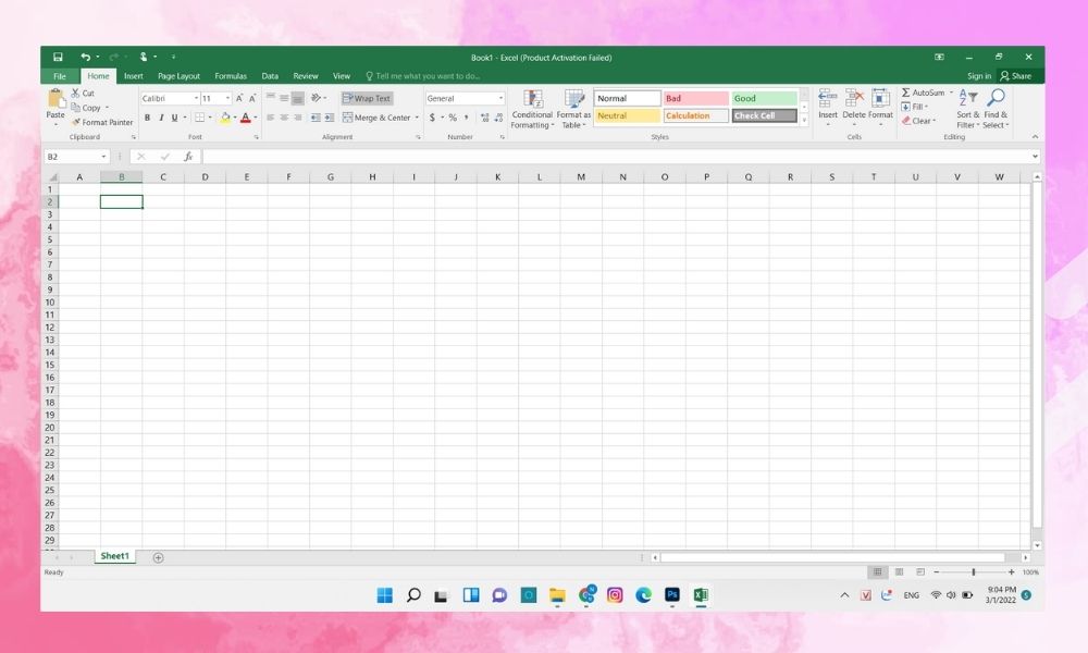 Sửa lỗi xuống dòng trong Excel - bước 1