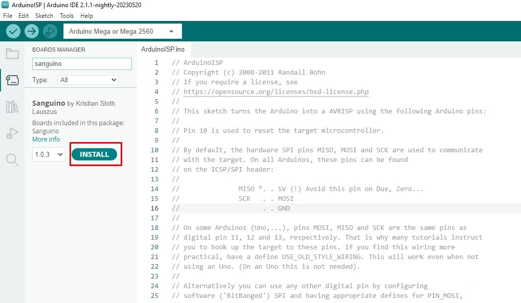 Cài đặt Sanguino vào Arduino IDE