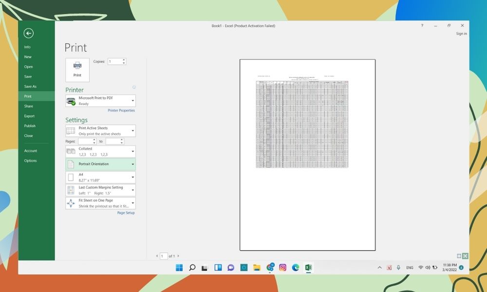 In Excel vừa trang A4 bằng Page Break Preview bước 5