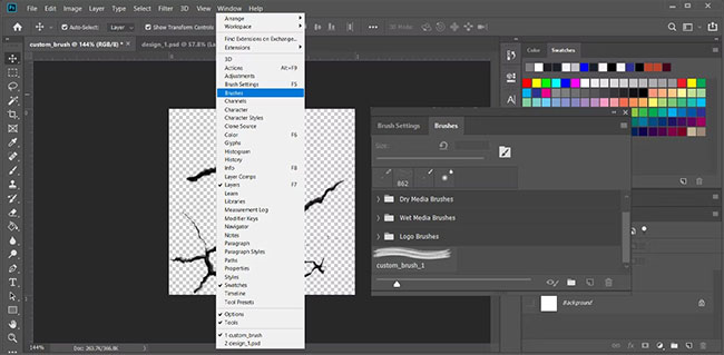 Sử dụng brush Photoshop tùy chỉnh