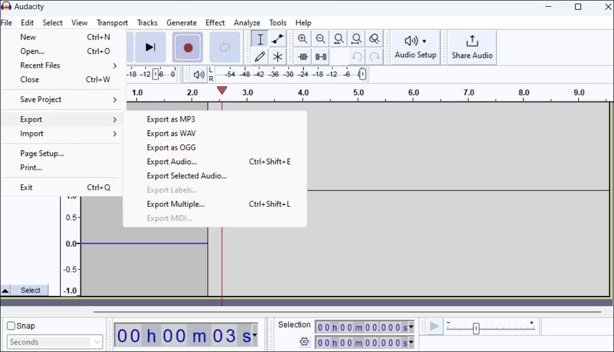 Sử dụng ứng dụng Audacity trên Windows