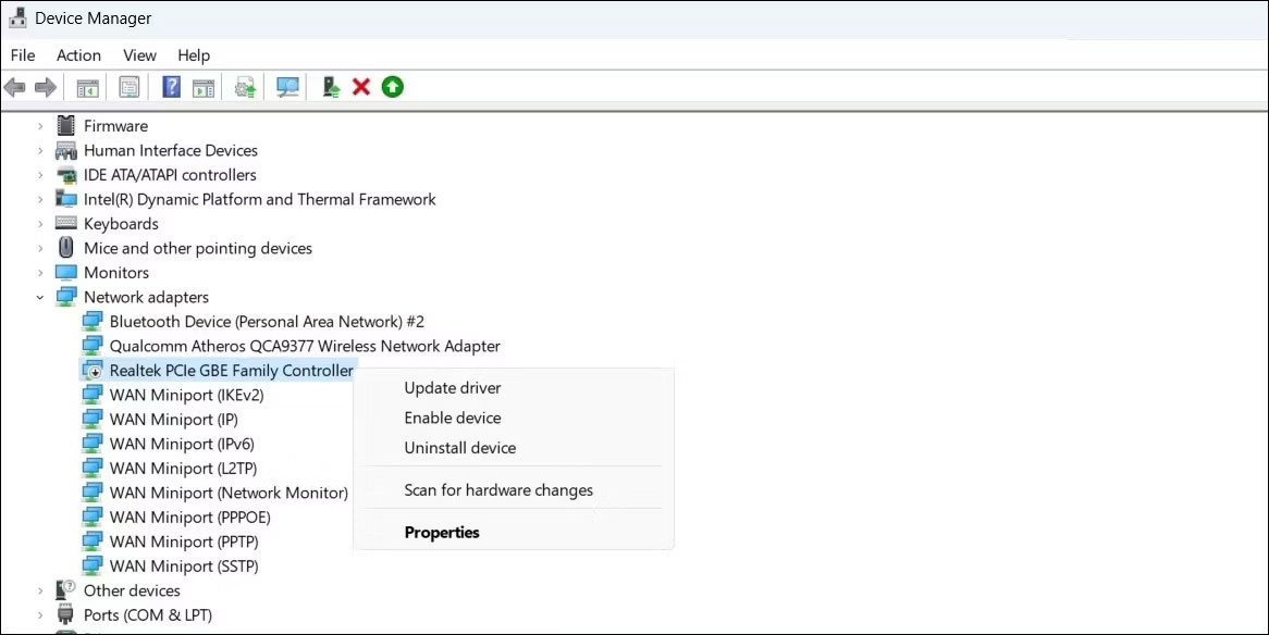 Kích hoạt driver Ethernet trên Windows