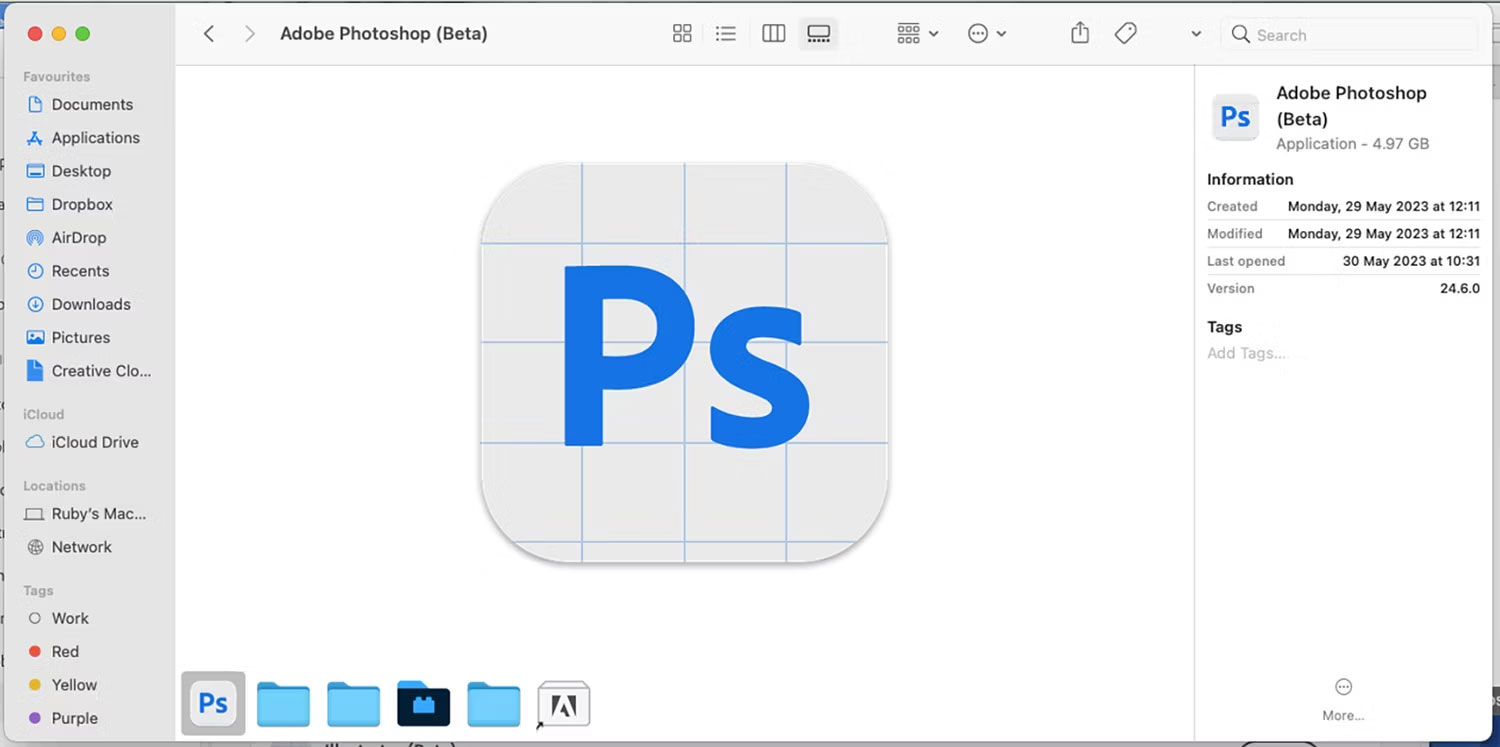 Ứng dụng Photoshop Beta Mac