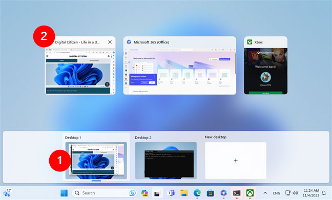 Chuyển sang ứng dụng từ desktop ảo