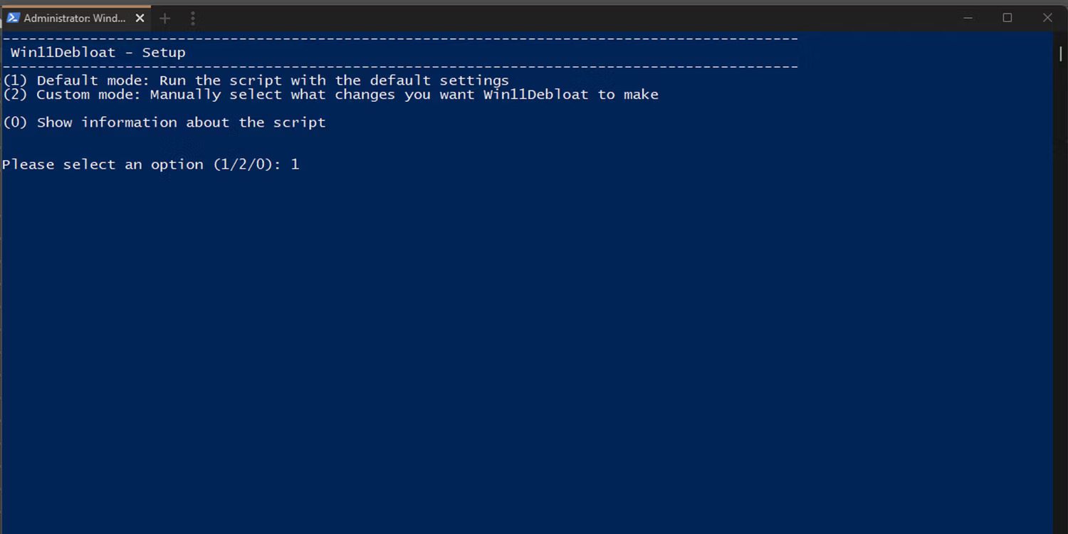 Thiết lập Powershell Win11Debloat