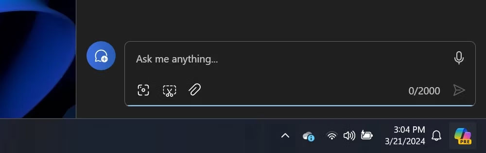 Lời nhắc của Copilot trên Windows 11
