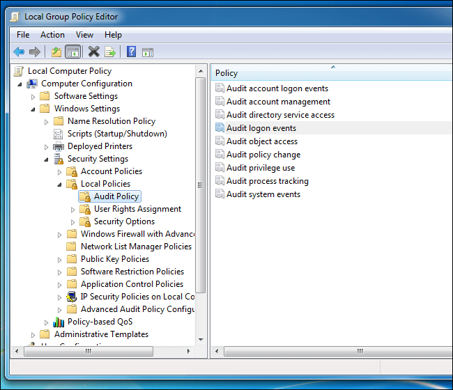 Kích đúp chuột vào thiết lập policy Audit logon events