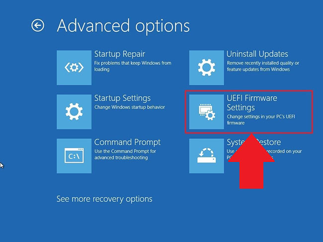 Chọn UEFI Firmware Settings