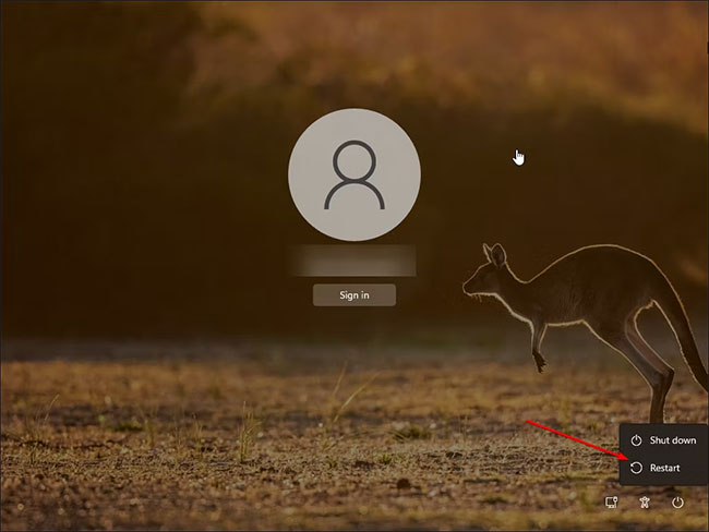 Khởi động lại màn hình đăng nhập Windows 11