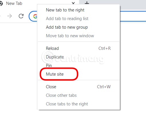 Kiểm tra nút Mute site