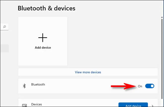 Bật “Bluetooth” 