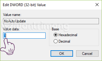 Thay đổi giá trị của NoAutoUpdate