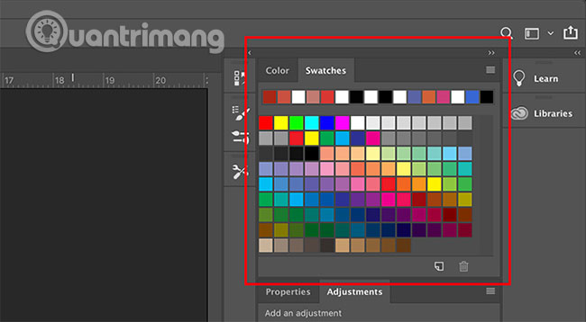 Tìm hiểu về bảng điều khiển Color Swatches