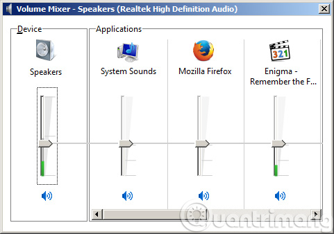 Mở Volume Mixer