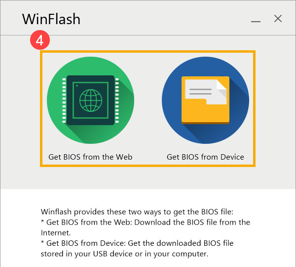 Chọn Get BIOS from the Web hoặc Get BIOS from Device