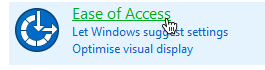 Nhấp vào tiêu đề Ease of Acces