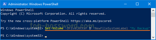 Đổi tên ổ cứng từ PowerShell