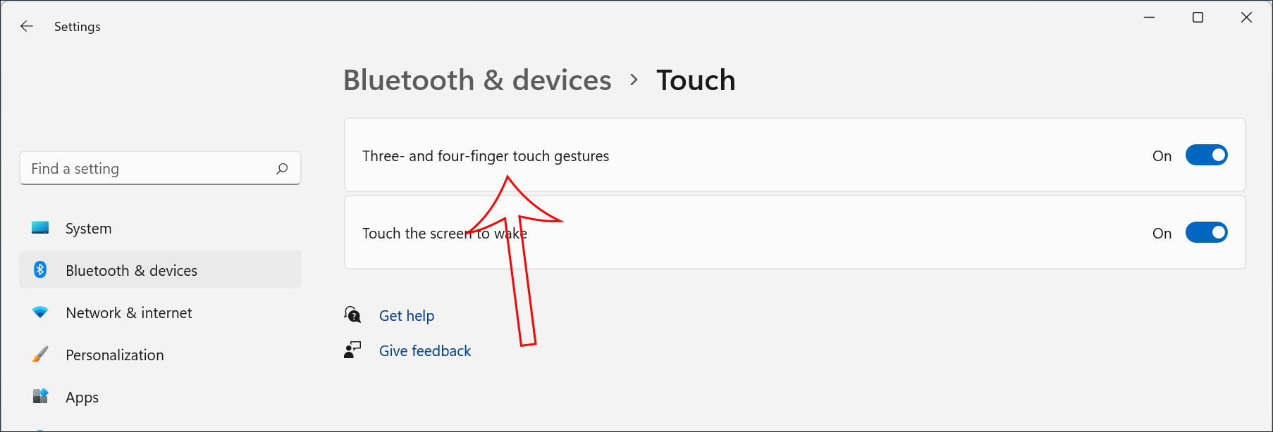 Touchpad trên Windows 11