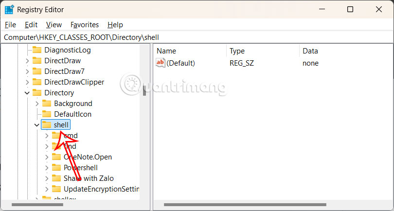 Registry Editor trên Windows 11