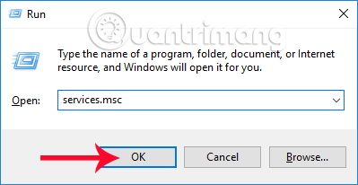 Nhập từ khóa services.msc