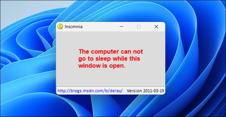 Windows 11 hiển thị ứng dụng Insomania đang chạy