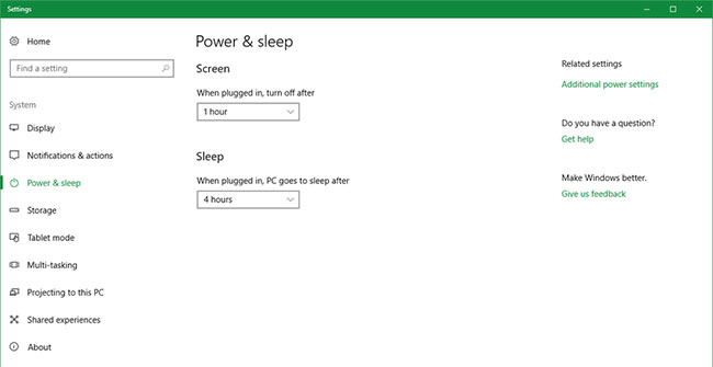 Chọn "Choose when the PC sleeps"