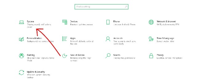 Chọn System từ menu
