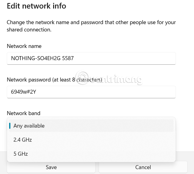 Tùy chỉnh mạng phát từ Windows 11