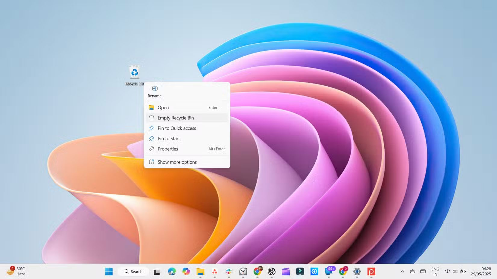 Làm trống Recycle Bin