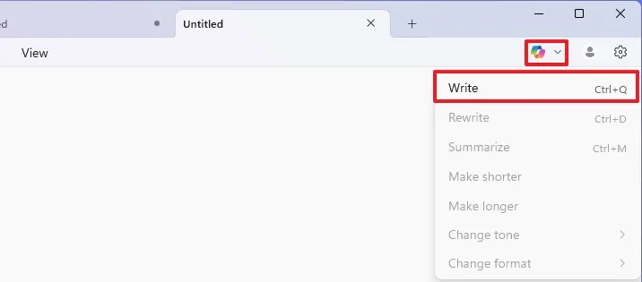 Công cụ viết bằng AI trên Notepad 