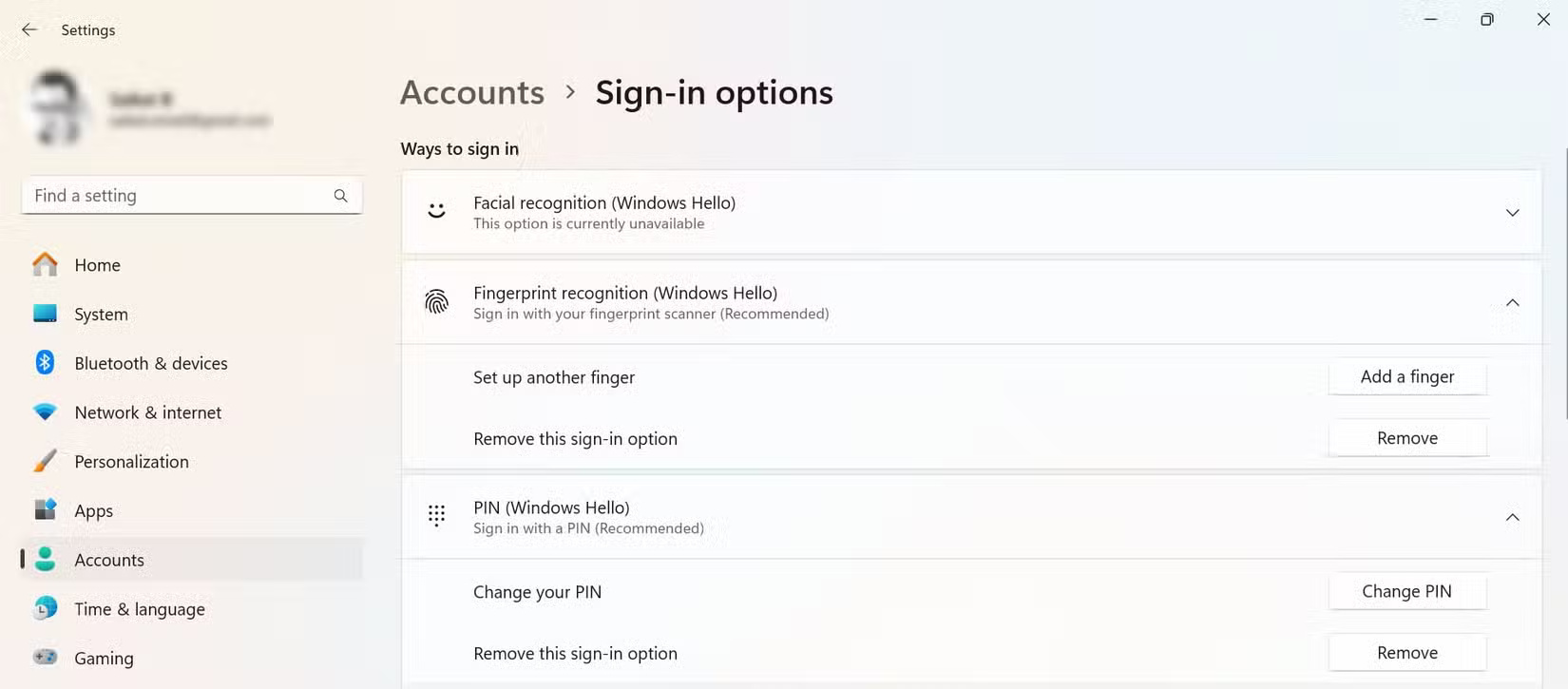 Các tùy chọn đăng nhập Windows 11