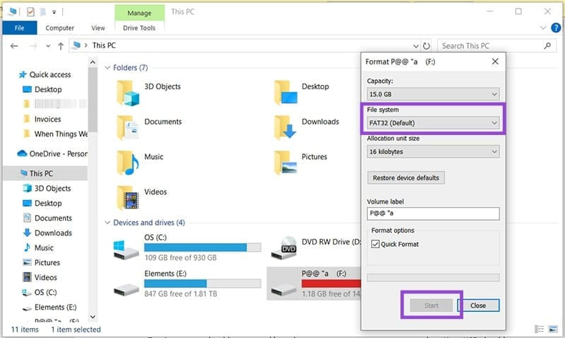 Định dạng lại USB 