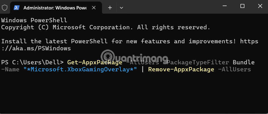 Cách gỡ ứng dụng Xbox Game Bar Windows 11