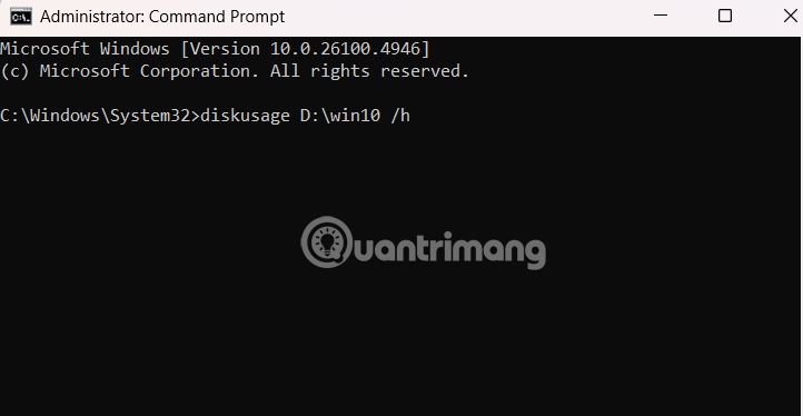 Lệnh xem dung lượng ổ đĩa Windows 11