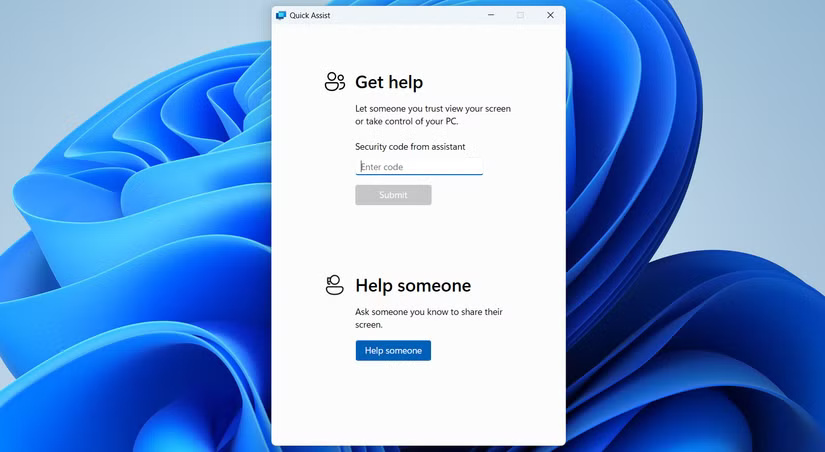 Ứng dụng Quick Assist trên Windows 11
