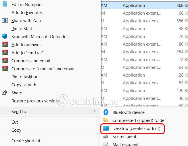 Tạo phím tắt cmd Windows