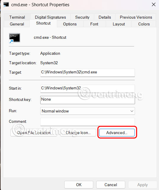 Nâng cao phím tắt cmd Windows