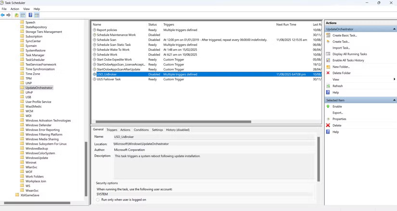 Vô hiệu hóa UpdateRoStrator trong Task Scheduler