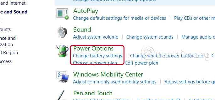 Power Options