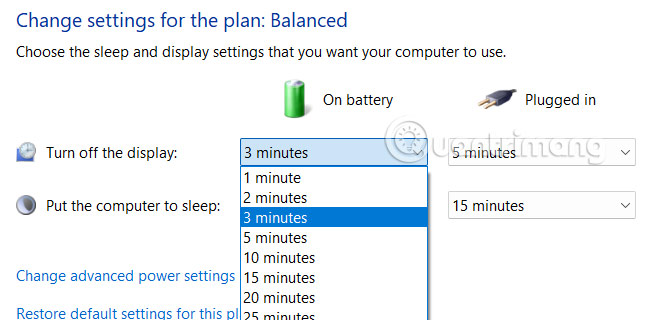 Cách đổi thời gian khóa màn hình qua Control Panel