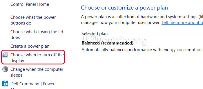 Choose when to turn off the display