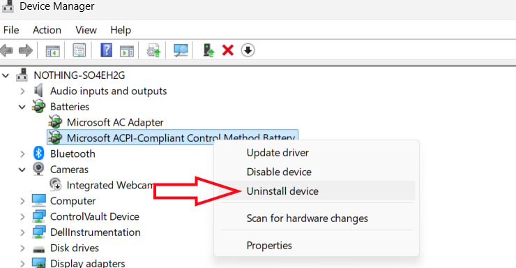 Cài đặt lại trình quản lý pin Windows 11