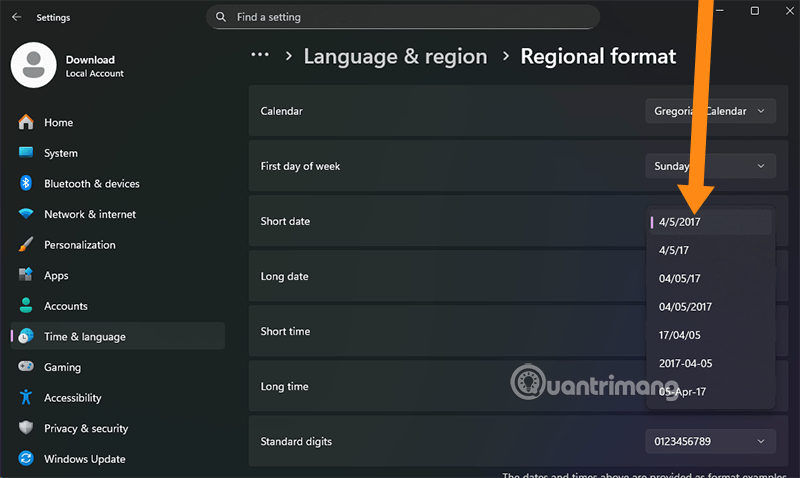 hướng dẫn thay đổi định dạng ngày giờ windows 11