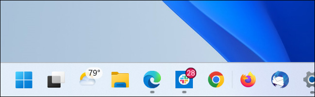 Widget thời tiết trên taskbar