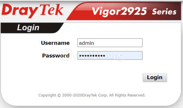 Đăng nhập tài khoản admin