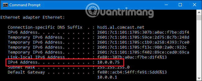 Tìm địa chỉ IPv4