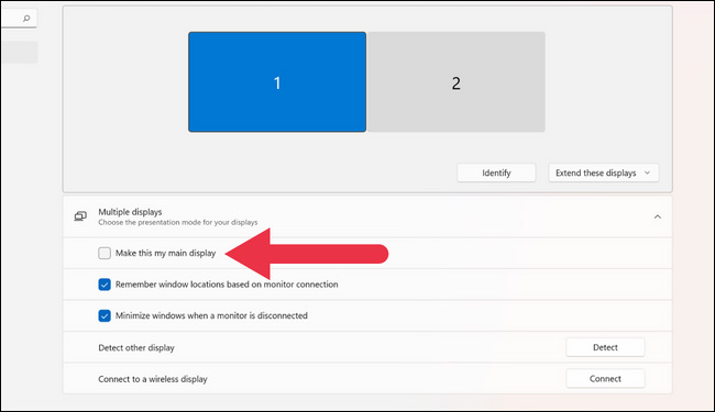 “Make This My Main Display”