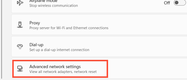 Advanced sharing settings